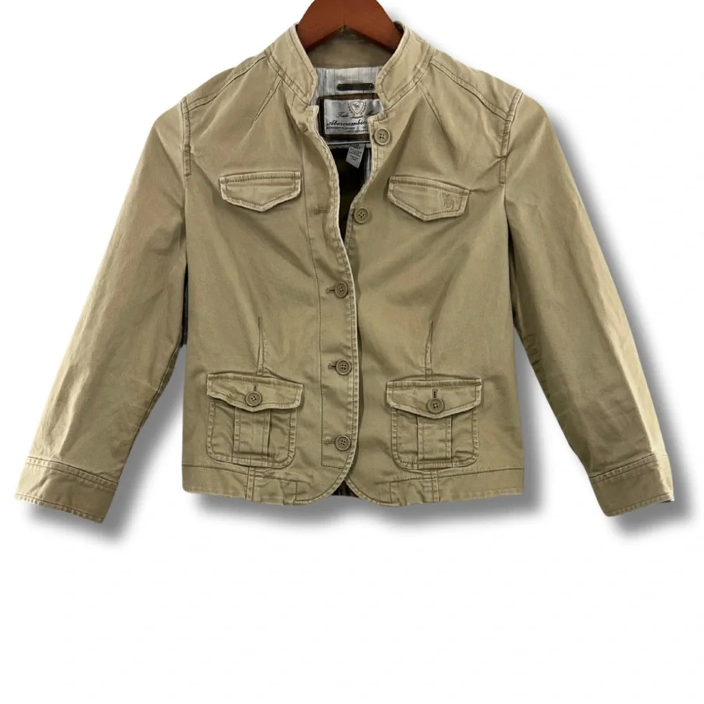 Women’s, Abercrombie & Fitch, Blazer style Shacket, Medium, Tan - Picture 1 of 11